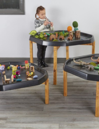 Lot de 3 supports intérieur en bois pour bac d’exploration sensoriel 95 cm